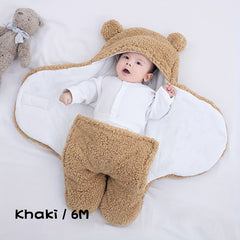 OM FRIDAYS Newborn Baby Bear Winter Swaddle: Sleeping Bag for 24/7 Cuddles and Soft Nap Mat