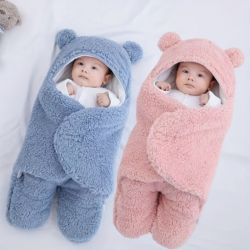 OM FRIDAYS Newborn Baby Bear Winter Swaddle: Sleeping Bag for 24/7 Cuddles and Soft Nap Mat