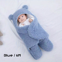 OM FRIDAYS Newborn Baby Bear Winter Swaddle: Sleeping Bag for 24/7 Cuddles and Soft Nap Mat