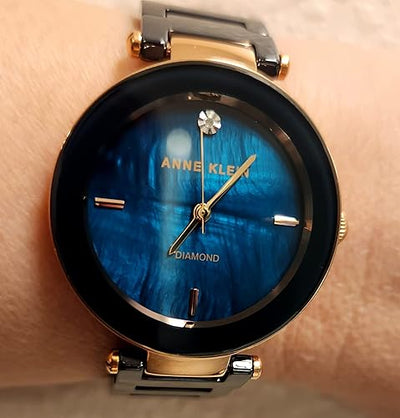 Anne Klein Diamond Dial Ceramic Bracelet Watch