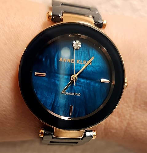 Anne Klein Diamond Dial Ceramic Bracelet Watch