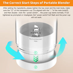 OM FRIDAYS Ultimate Travel Companion: 350ml Portable Blender for Fresh Smoothies and Juices On-the-Go