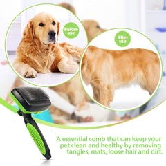 OM FRIDAYS Self-Cleaning Wonder Brush for Dogs and Cats