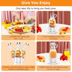 OM FRIDAYS Ultimate Travel Companion: 350ml Portable Blender for Fresh Smoothies and Juices On-the-Go